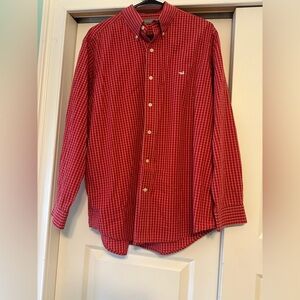 Southern Marsh Shirt Men’s M Red Tan Plaid Button Down Long Sleeve Outdoor Hunt